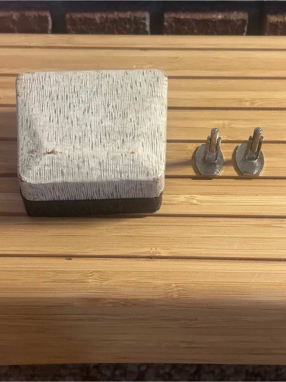 Silver Oval Cufflinks - Black Inlay